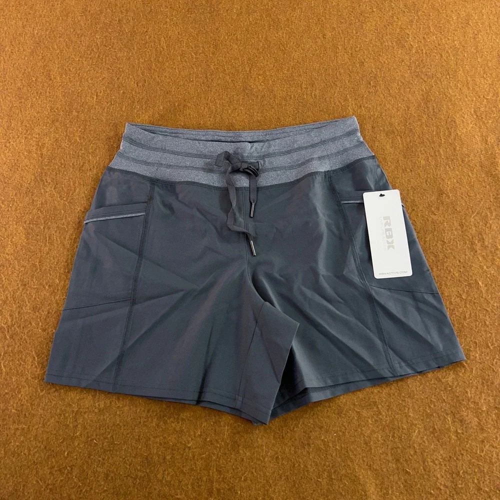 RBX Womens Size Small Gray Drawstring Pockets Athletic Shorts NWT